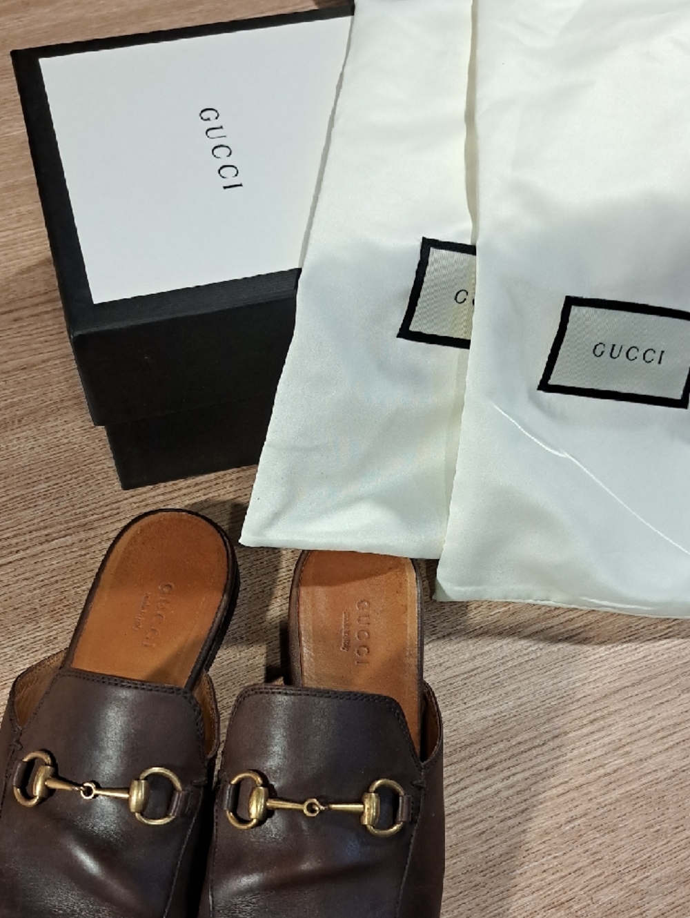 Gucci Brown Leather Pricetown Mules 38.5 US 8.5 With Box And Shoebags. - Picture 11 of 11